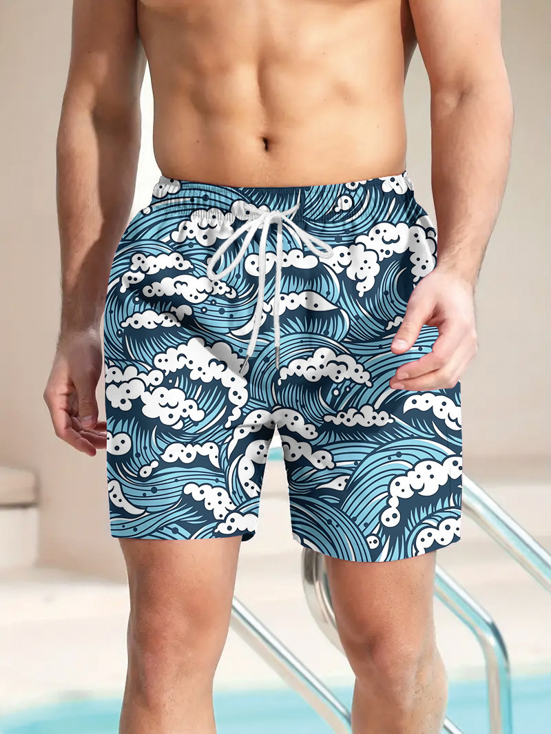 Top quality Brand High Quality New Style Free Delivery Designer Bag Men's beach pants 3D digital animal bird pattern fashionable and trendy loose