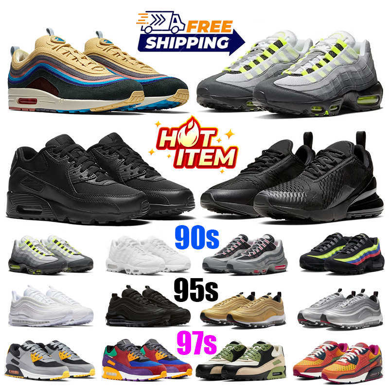 95 97 90 designer shoes 95s mens women running 270 train Hyper Neon Turquoise sneaker Triple Black White Red Geen Blue Pink Navy outdoors sneakers