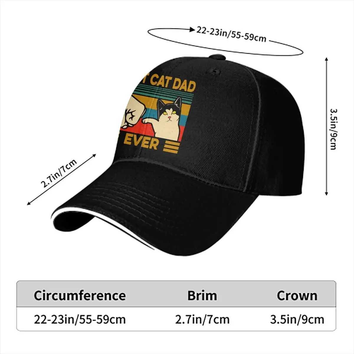 Summer Cap Sun Visor Vintage Best Dad Ever Hip Hop Caps Cat Lover Cowboy Hat Adjustable Peaked Hats Z250329