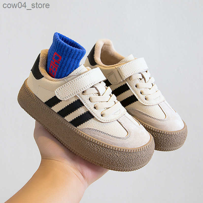 Athletic Outdoor Spring New Black White Sports Children Medium Size Velcro Casual Running for Girls and Boys Board Shoes Y250330LV4F XJ260303