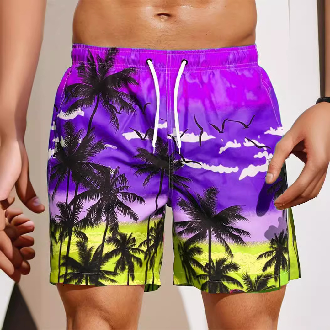 Top quality Brand High Quality New Style Free Delivery Designer Bag 2025 Men's Loose Summer Beach Surfing Pants 3D Printed Cat Trendy Shorts