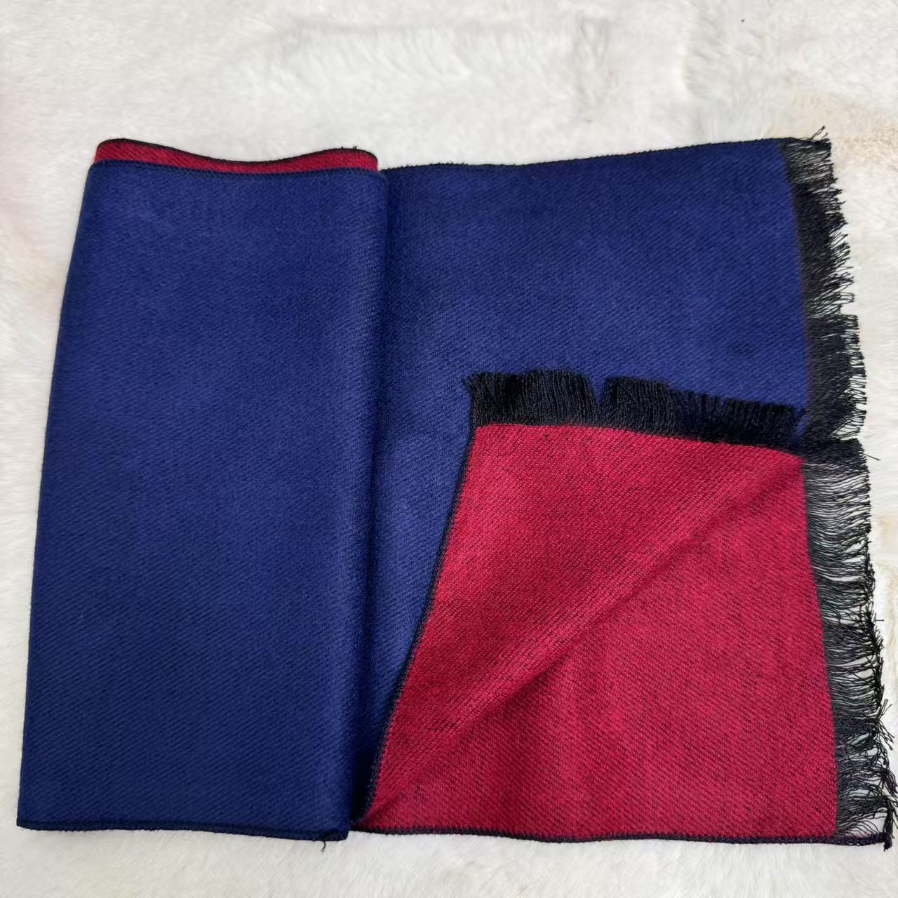 T380 autumn and winter men and women wool new cashmere warm versatile thick solid color neck scarf shawl