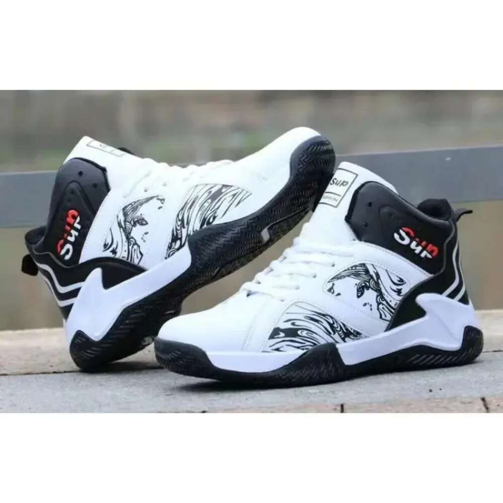 Designer Shoes For Autumn And Winter High-end PU Leather Basketball Shoes With Straps Korean Fashion Niche Design Men's Shoes Basketball Shoes