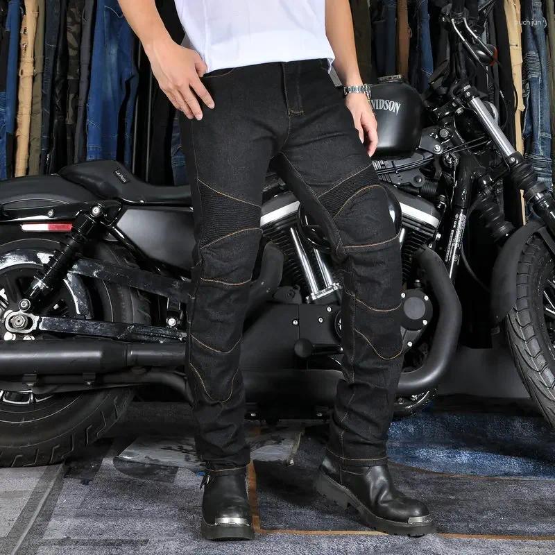 Mens Jeans Motorcycle Riding Pants Anti-Skid Abrasion Resistant All-Weather Classic Fit Race-Ready Biker Gear