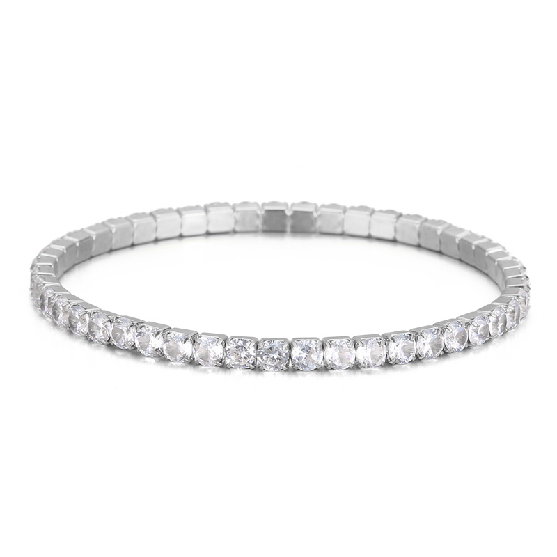 Fashion Women Girls Silver Rose Gold Stainless Steel Round Letter Bangle Bracelets Jewelry A Gift