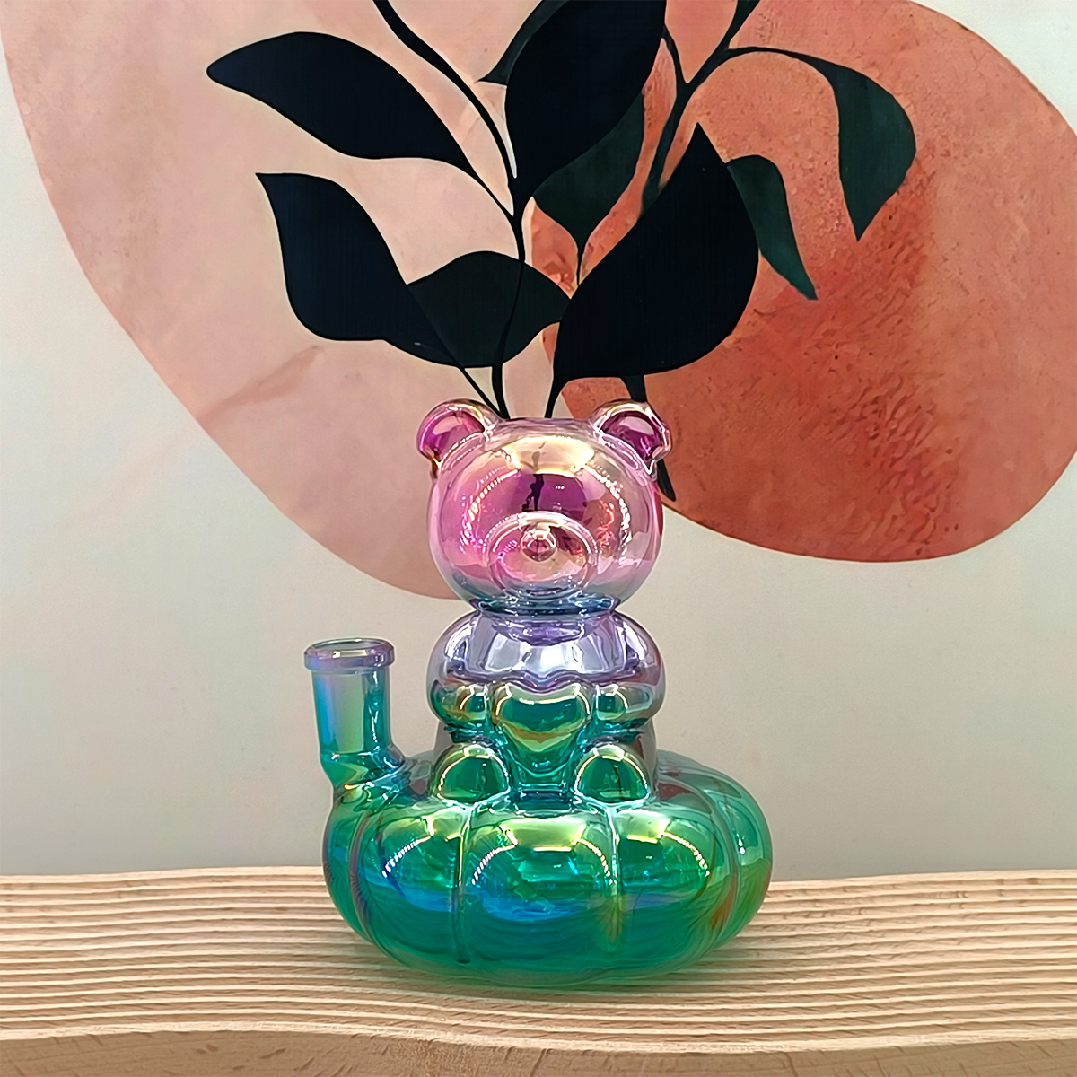 5.12 inches Cute Multi Color Bear Shaped bongs Thick Glass Oil Burner Water Pipe with Smoking Accessories