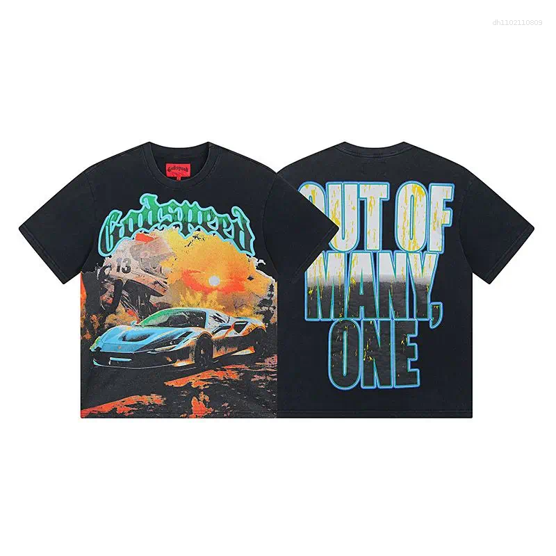 Men's T Shirts 2025 American Washed Old Street Loose Casual Short Sleeve Cotton T-shirt For Men Retro High Quality Trend