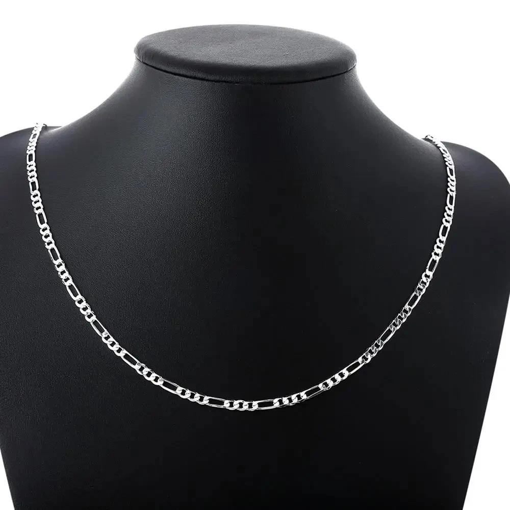 Elegant 925 Sterling Silver Necklace with 4MM Links Versatile Length of 16-30 Inches Perfect for Special Occasions