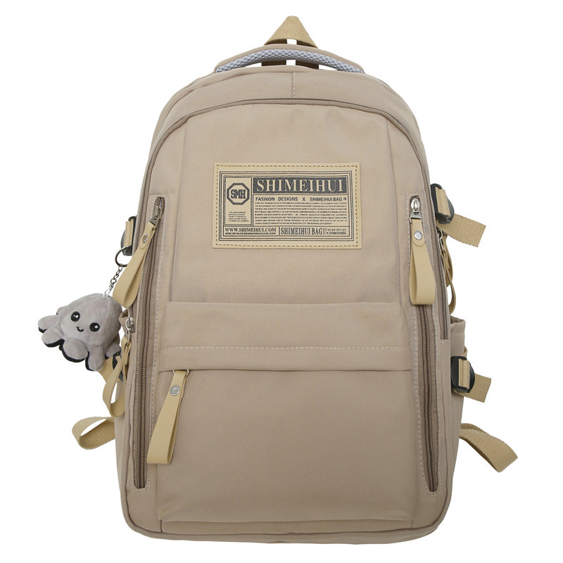 Spring summer simple travel backpack Computer backpack leisure solid color high school backpack large capacity