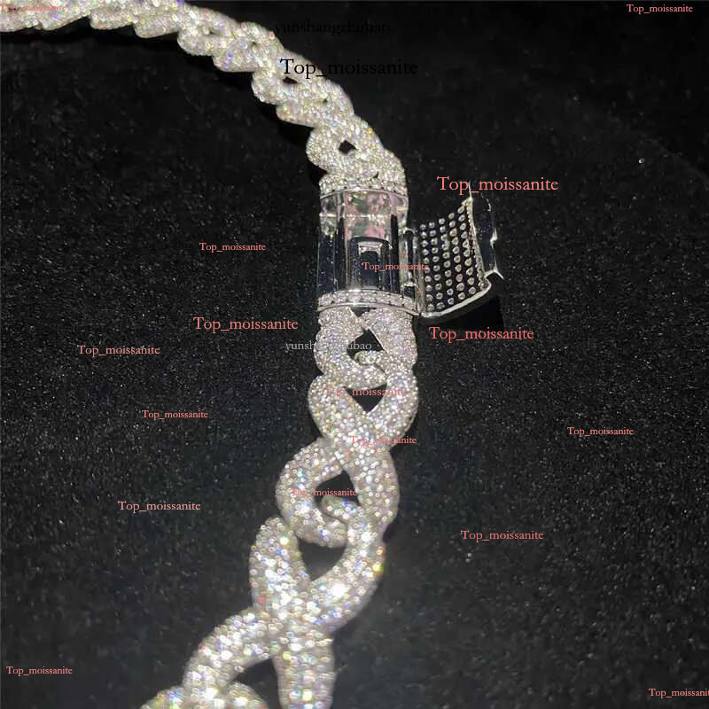 Moissanite k Full Iced Out Classic Box Clasp Fine Hip Hop Men Jewelry Cuban Necklace Chain Free delivery to your doorstep