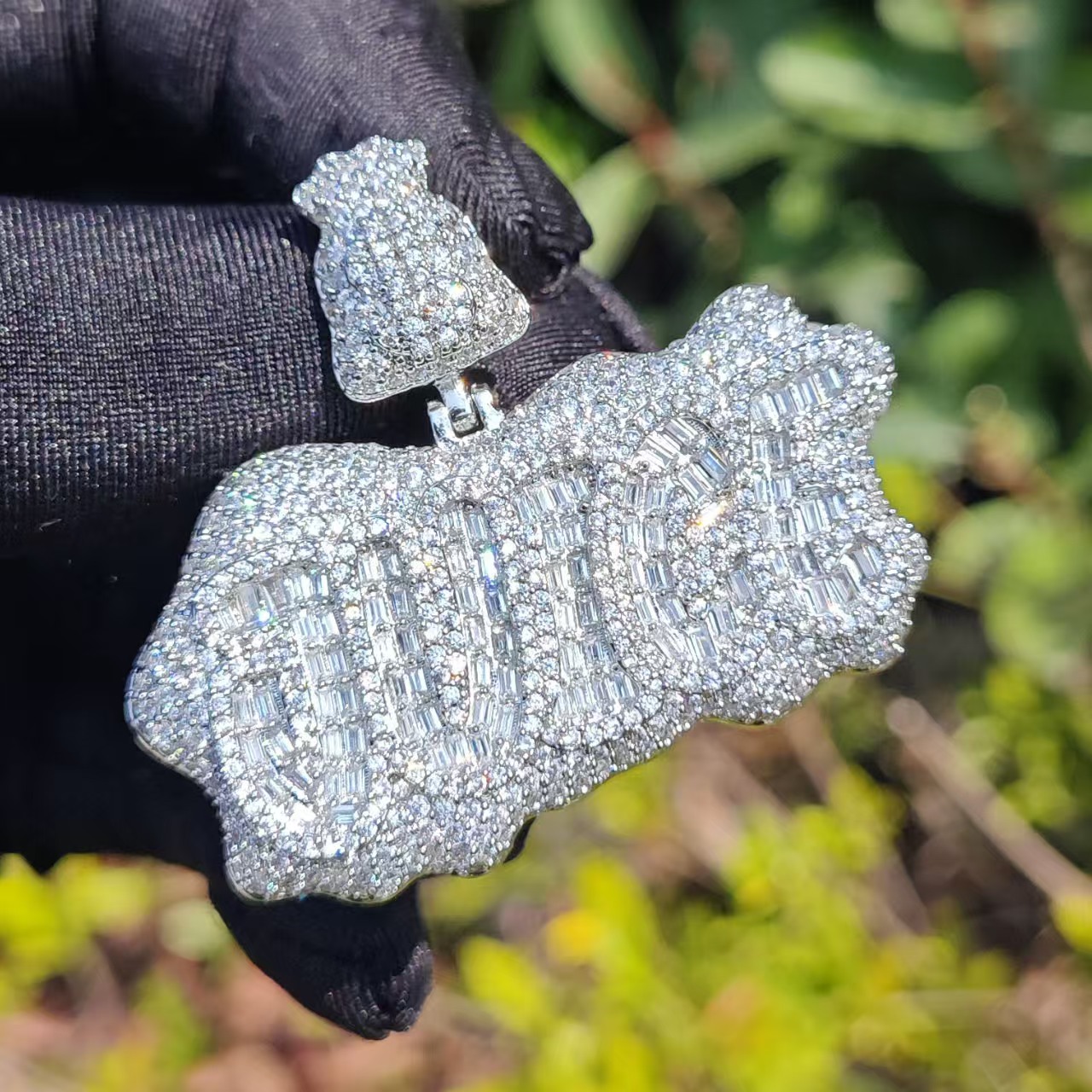 Iced Out Chain Men Jewelry Passes Tester 14k Solid Gold Letter Name Hop Custom Vvs Moissanite Pendant