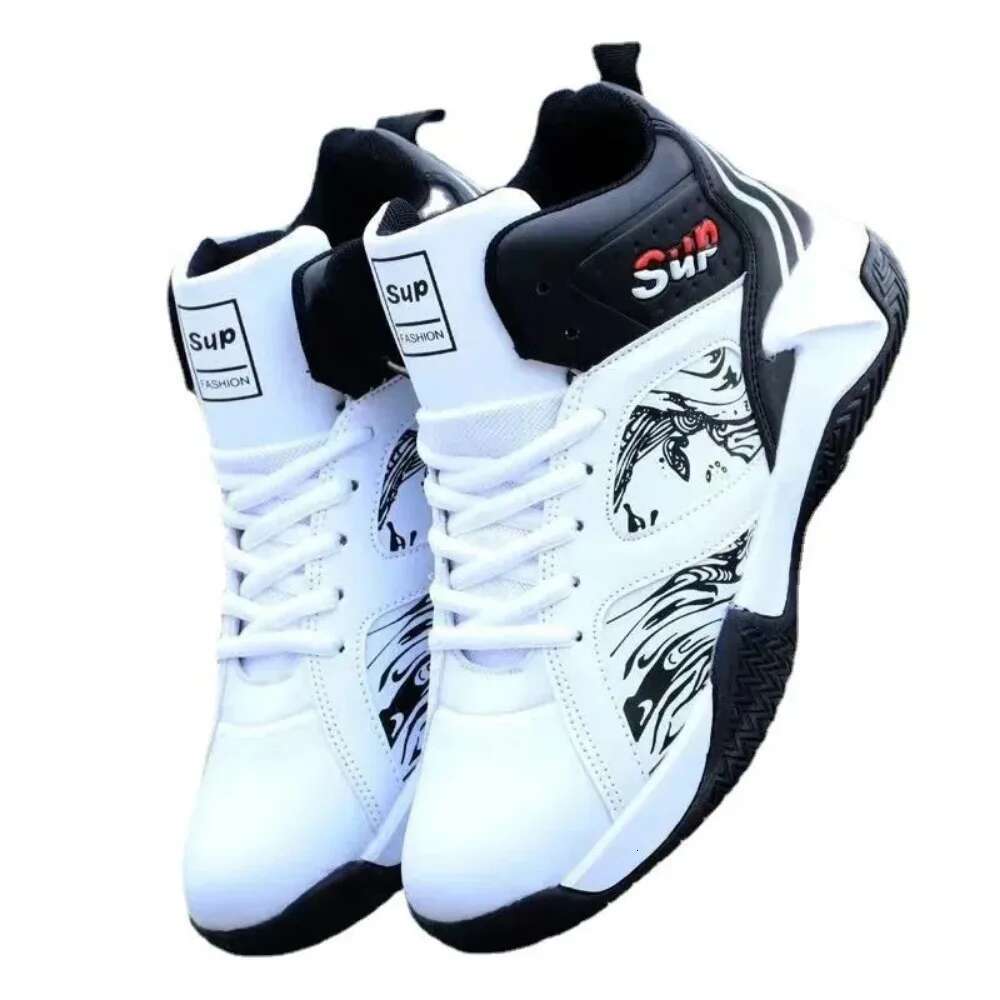 Designer Shoes For Autumn And Winter High-end PU Leather Basketball Shoes With Straps Korean Fashion Niche Design Men's Shoes Basketball Shoes