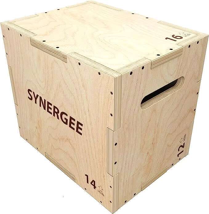 Synergee 3-in-1 plymetric training and adjustment wooden plyo box for jumping practice