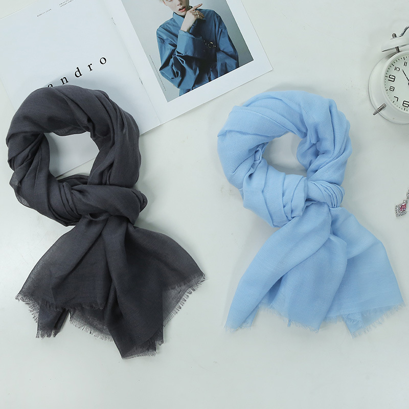 K271 Solid color imitation cotton and linen travel scarf for women, solid color gauze scarf, sun protection, thin silk scarf, warm scarf, shawl gift