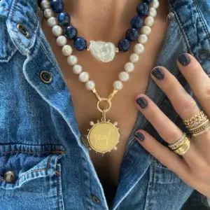 Thick Pearl Retro Large Coin Pendant Necklace Clavicle Chain Necklace Female Punk Necklace Aesthetic Jewelry Gift 250328