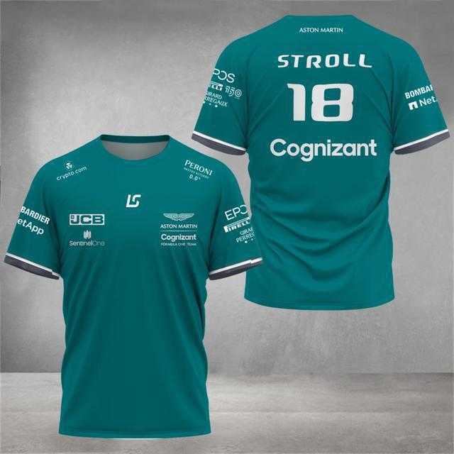 Men's T-Shirts Fashion Aston Martin 3D Printed F1 Team T-shirt Spanish Racing Large Size H25330 8d