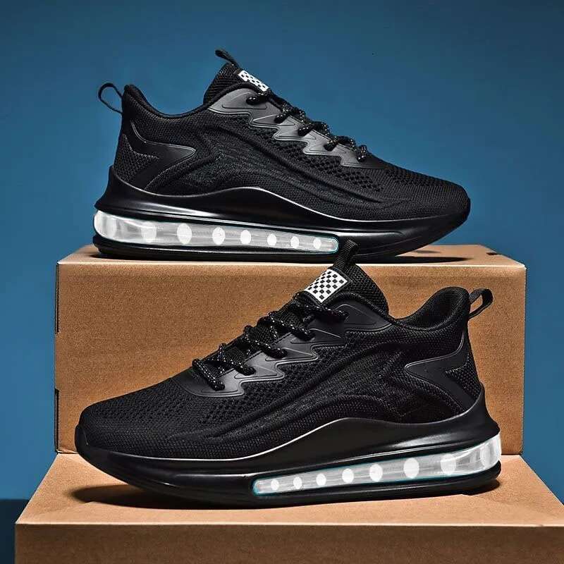 Designer Shoes Running Shoes Air Cushion Spring And Autumn New Styles For Men Fashionable, Breathable Soft Soled Running And Jogging Shoes Men's 