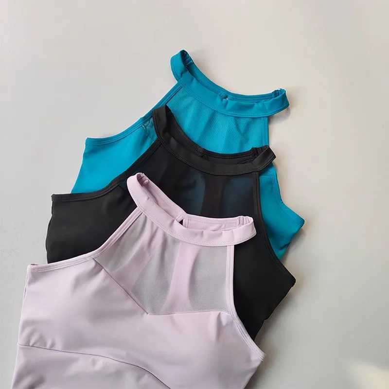 Womens mesh sports bra quick drying yoga suit vest sexy back party pad chest running fitness suitXJ250410