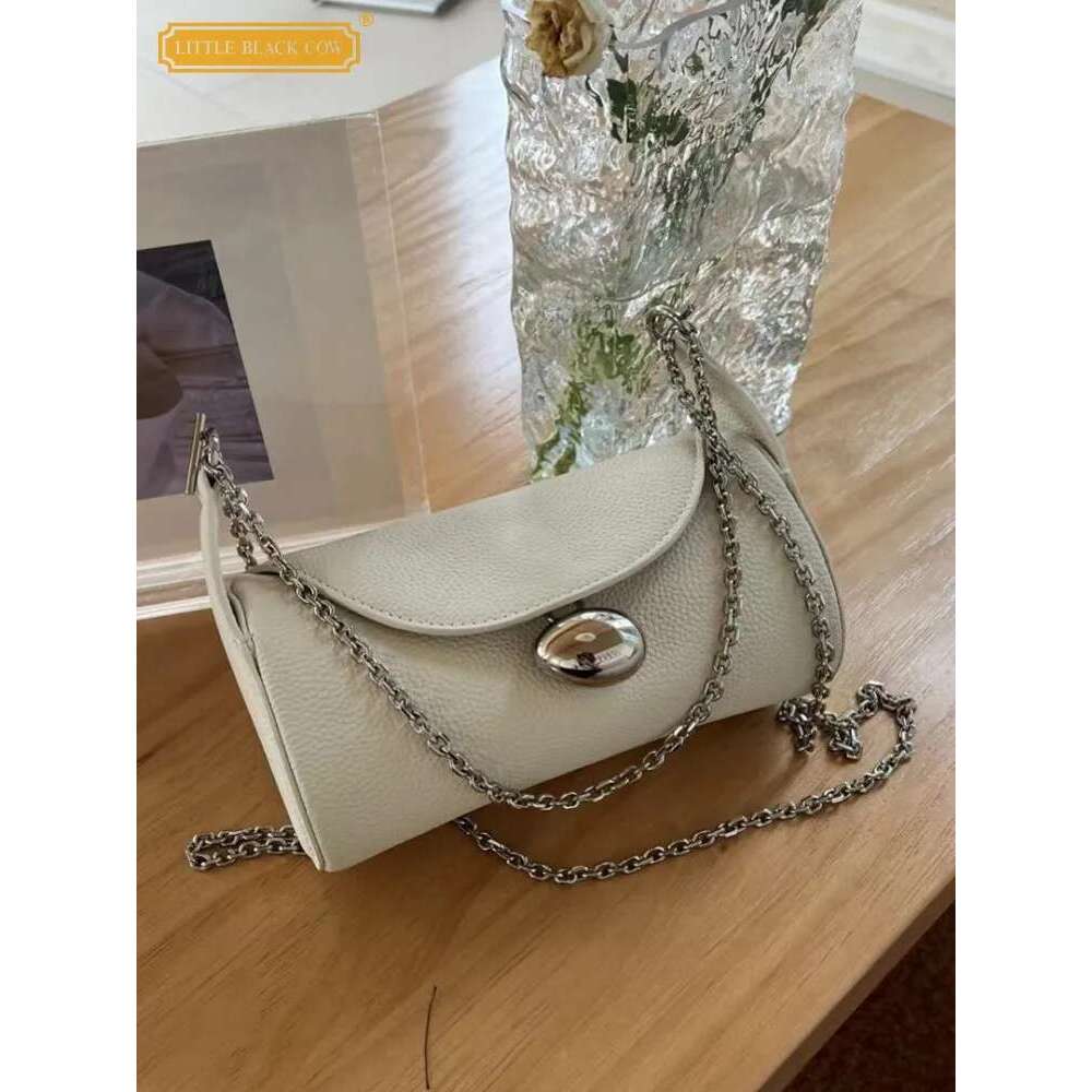 Women's Bags Women New Cowhide Genuine Leather Chain Shoulder Elegant Ladies Party Flap Underarm Bags Designer Small Pouch Crossbody Bag