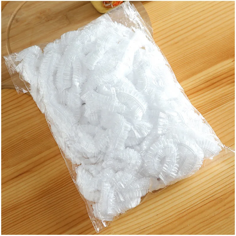 Disposable Food Cover Plastic Wrap Elastic Food Lids for Fruit Bowls Cups Caps Storage Kitchen Fresh Keeping Saver Bag 100pcs WLL2561