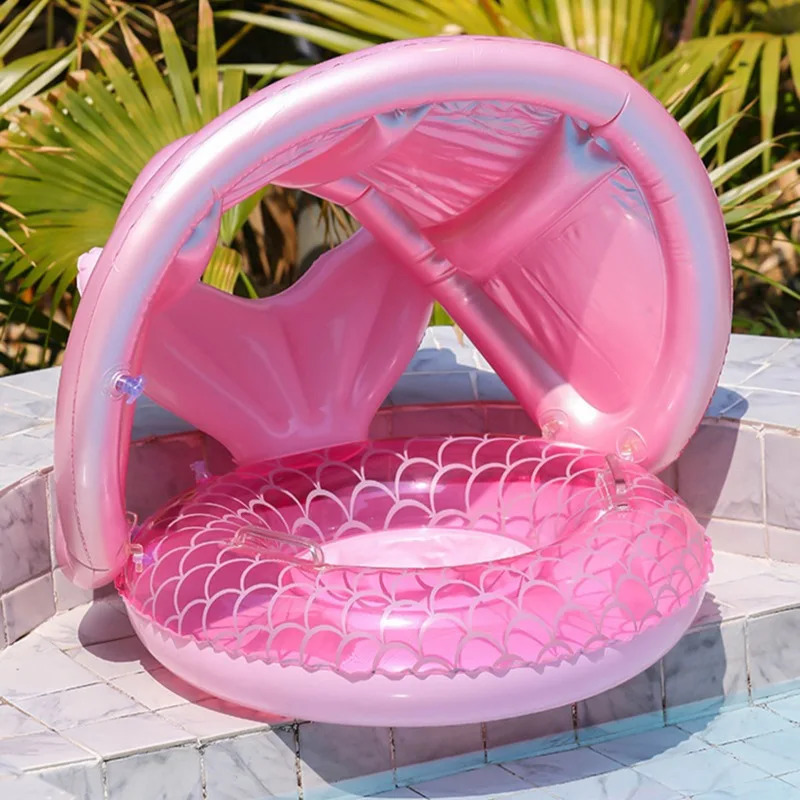 Outdoor water sports childrens swimming ring summer sunshine baby seat with handle pool play floating 250321