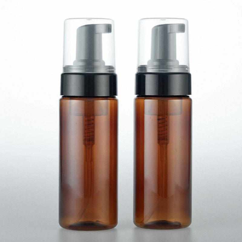 Wholesale 150ml Empty Amber Plastic Foaming Bottle Soap Dispenser Container Foam-soap-Dispense Foam lotion Pump bottles brown tube Cuxlj