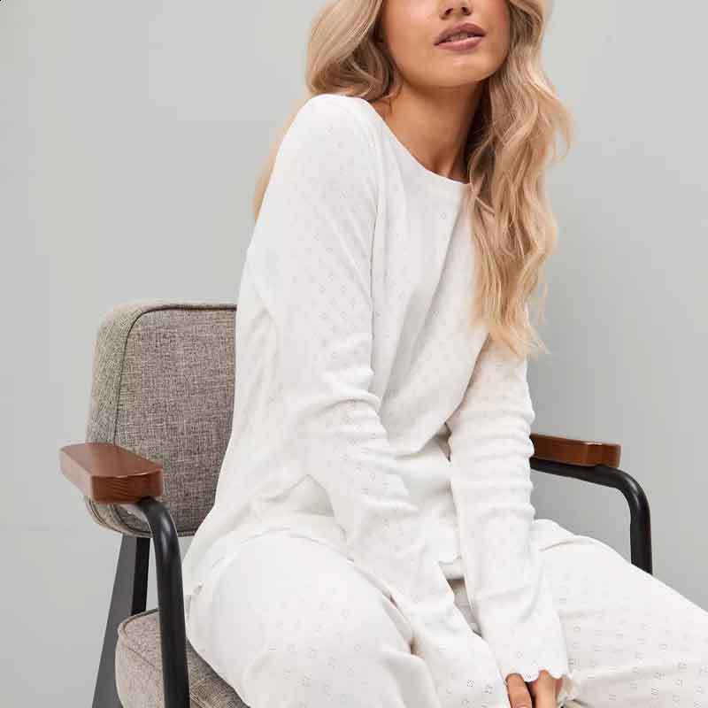 Pajamas for women in spring and autumn thin fashion pure cotton home clothes new long sleeved and long pants set 210907