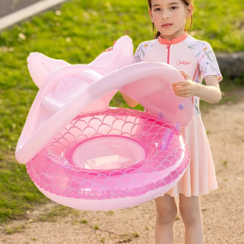 Outdoor water sports childrens swimming ring summer sunshine baby seat with handle pool play floating 250321