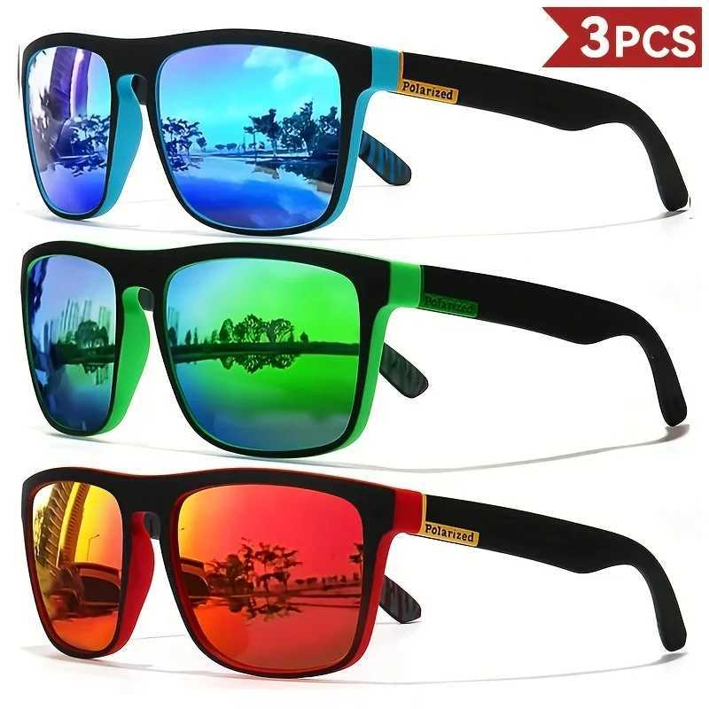 3PCS Fantasy cool classic polarized square fashion glasses for men and women outdoor sports party vacation travel driving fishC250411