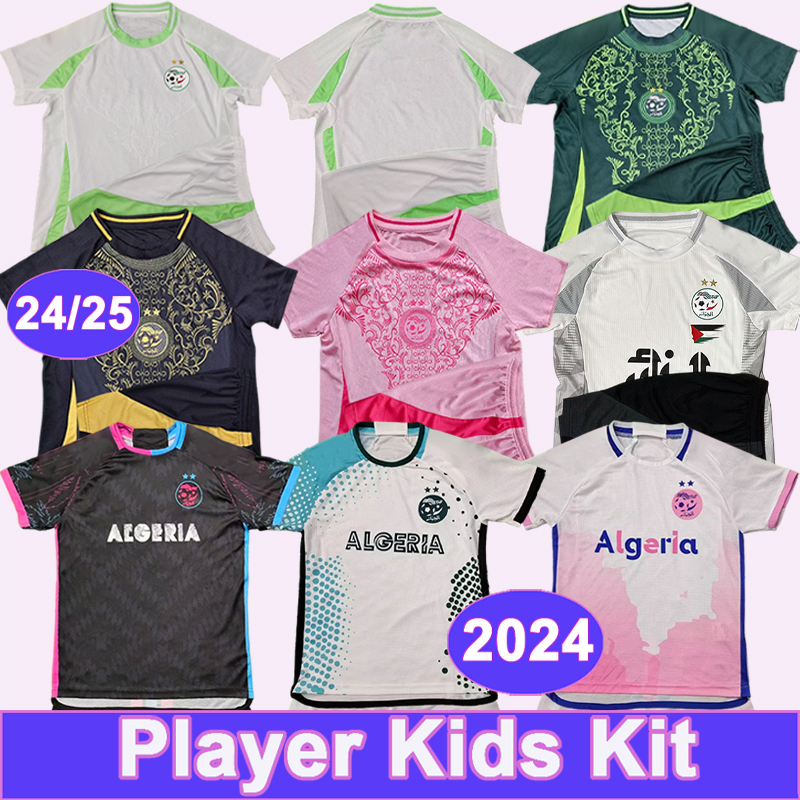24 25 Algeria Player Version kids kit Soccer Jerseys National Team BRAHIMI BENRAHMA ZERROUKI MANDI Home Away Special Football Shirts Uniforms