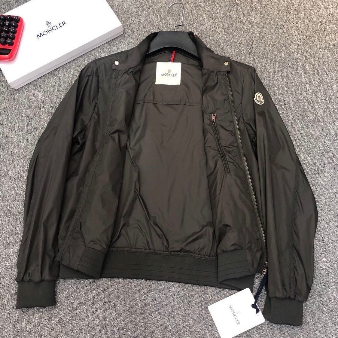 M's new thin slim fit men's outdoor casual fashion stand up collar business zipper solid color jacket