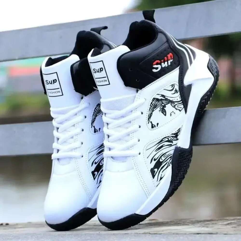 Designer Shoes For Autumn And Winter High-end PU Leather Basketball Shoes With Straps Korean Fashion Niche Design Men's Shoes Basketball Shoes