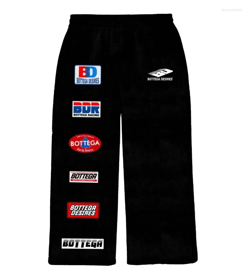 Men's Pants Gym Sport Y2k Retro Black Grey Luxurious Design High Quality Letter Printed Casual Harajuku Fashion Wide Leg Loose Sweatpants Gothic 
