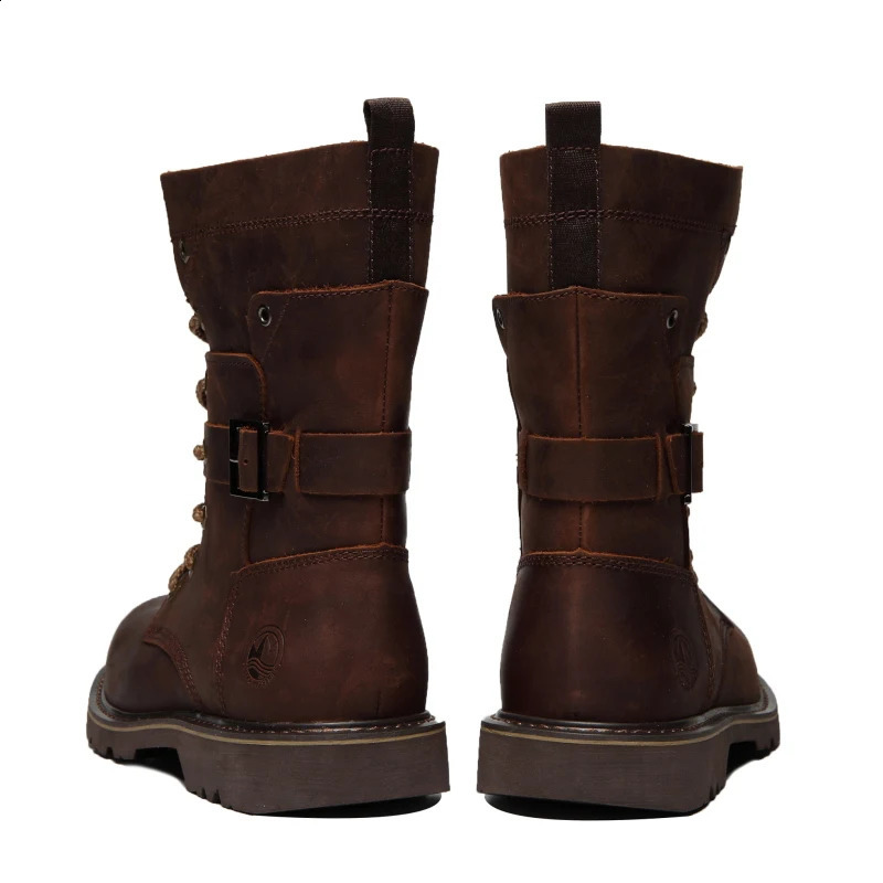 Mens waterproof hunting boots tactical desert combat ankle boots hiking shoes womens work leather walking shoes 250326