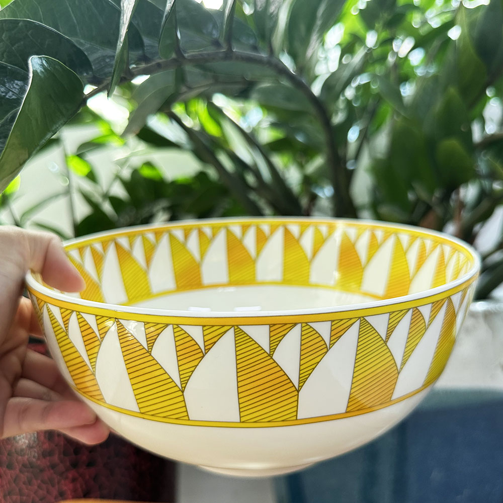 Classic European Simplicity: 8-Inch Uncoated Ceramic Rice Bowl With Comfortable Height And Heat Resistant Features 111