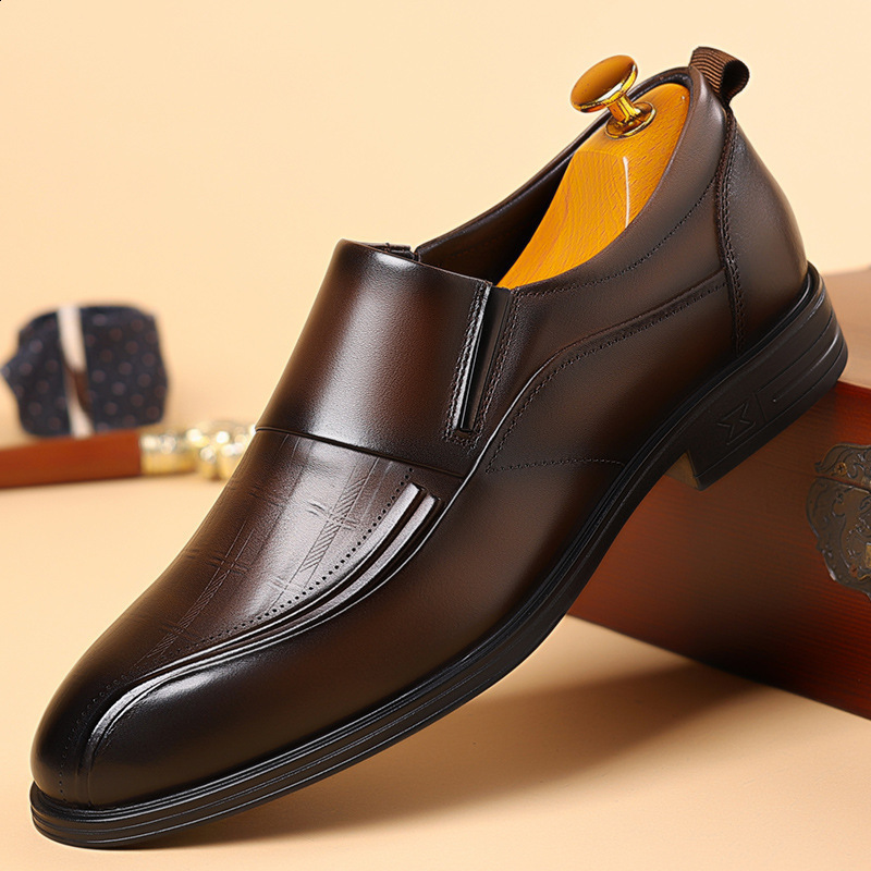 MenS Business Leather Shoes Dress Walking Shoes Light Breathable Casual Loafers Pu Leather Shoes Black Men Shoes Big Size 240605