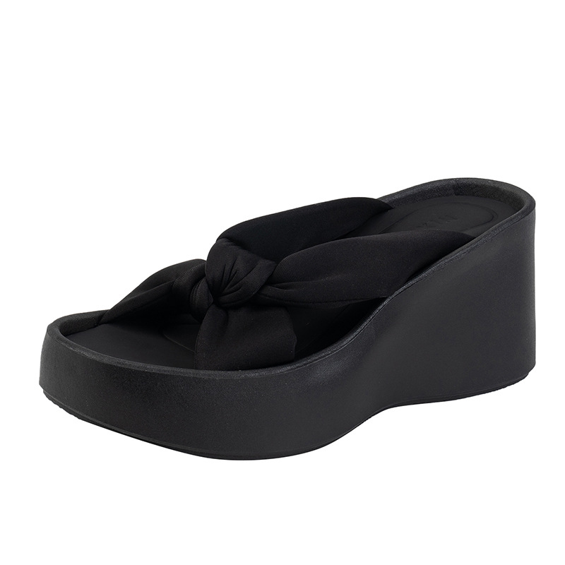 free Shipping Designer Thick soled slippers One word cool slippers Slope heel sandals High-heeled sandals 2025 hot