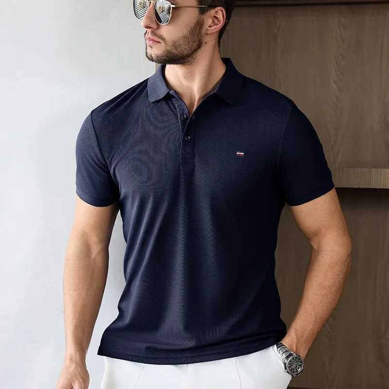 2025 new mens casual fashion embroidered short sleeved polo shirt high-end business summer comfortable paradigm topXJ250331