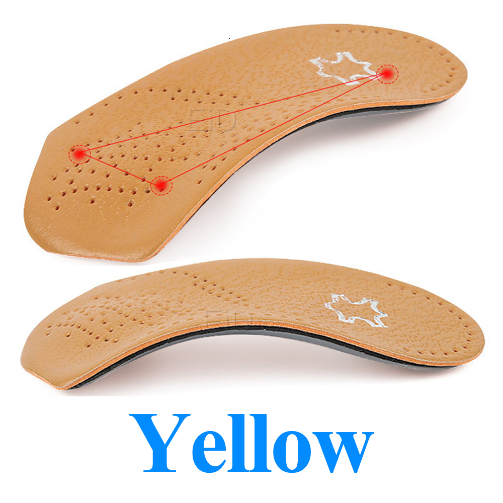Leather Orthopedic Insoles Orthotics Flat Foot Health Sole Pad Heel Cushions Shoes Insert Arch Support Pad For Plantar fasciitis