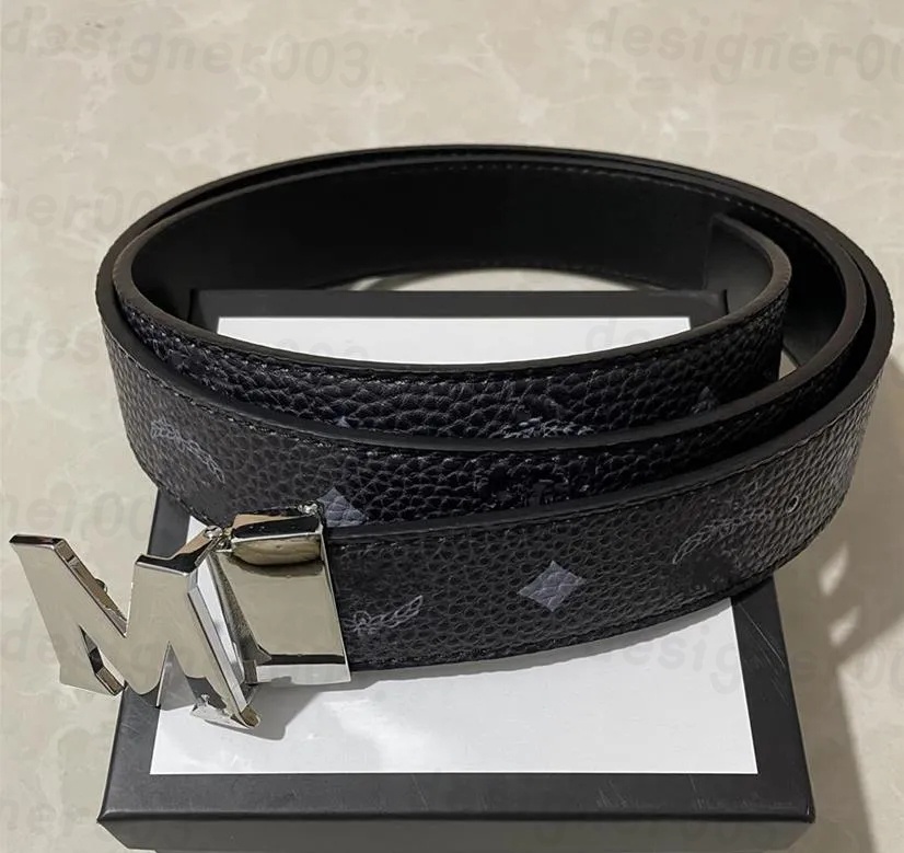 Luxury Designer Belt Buckle Fashion Genuine Leather Belts For men business belt Designer men Letter Double Big gold silver black gun classical Belts Width 3.3cm