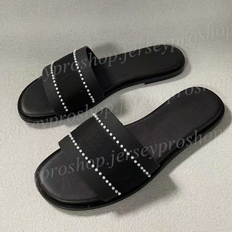 (Premium Version) Fashion Women's Leather Sandals Slippers Pearl Decoration Slides Gifts for Women