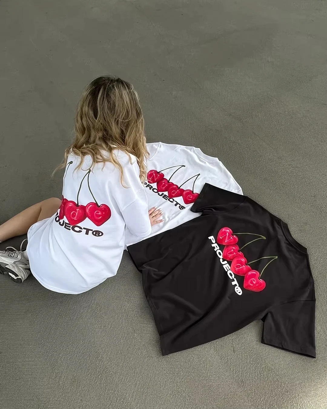 2025 Summer Casual Cotton Tshirt Womens Fashion Short Sleeve Nude Mens Loose Neutral Street 250324