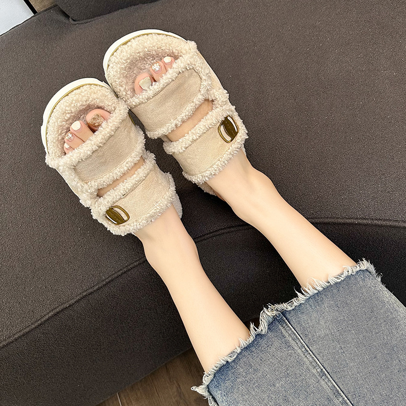 free Shipping sandals Open toed slippers Flat bottomed slippers Casual buckle sandals One word slippers new 2025