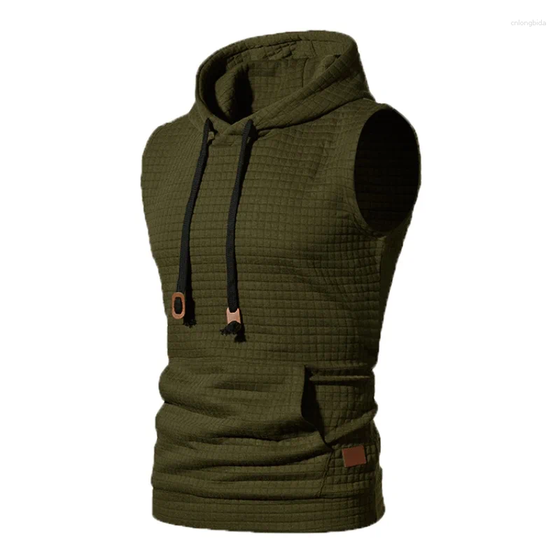 Mens Hooded Vest 2025 Summer Casual Men Vest, Slim Fit Tank Top, Solid Color Sleeveless Hoodie, Lightweight 4XL