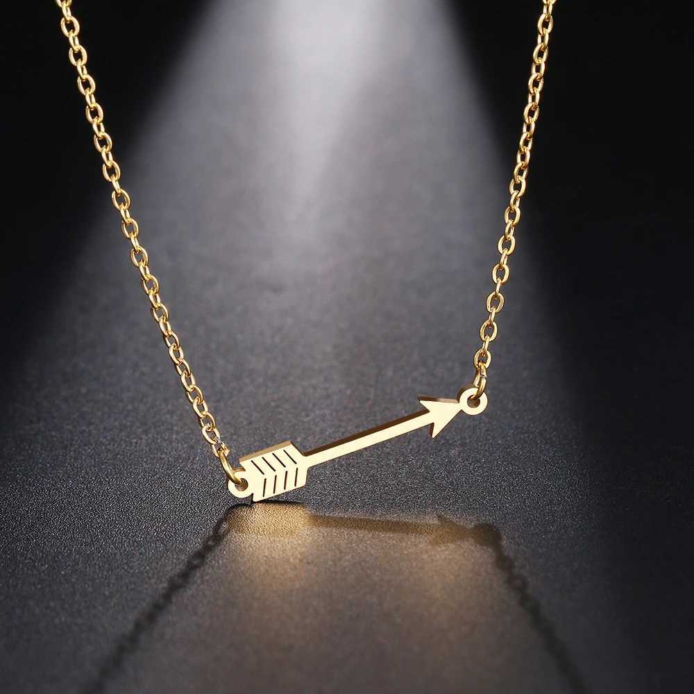 DOTIFI Stainless Steel Necklace For Women Man Lucky Love Arrow Pendant Choker Necklace Engagement High QualityJewelry Z250331