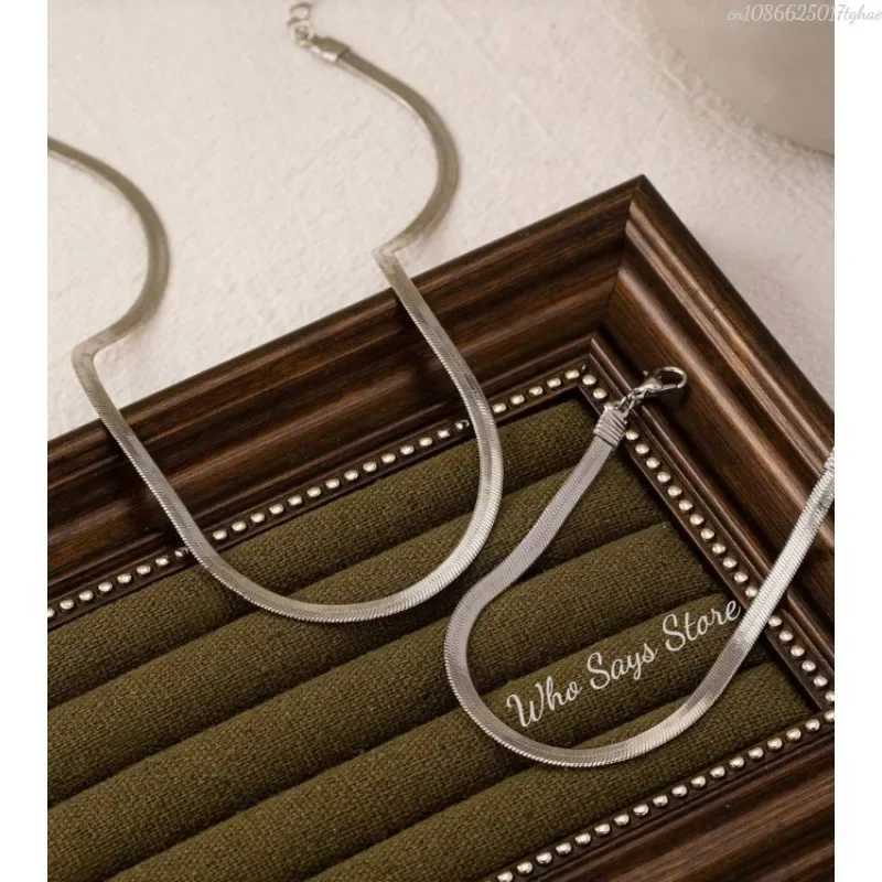Hot Fashion Unisex Snake Chain Women Necklace Choker Stainless Steel Herringbone Gold Color Chain Necklace For Women Jewelry Z250331
