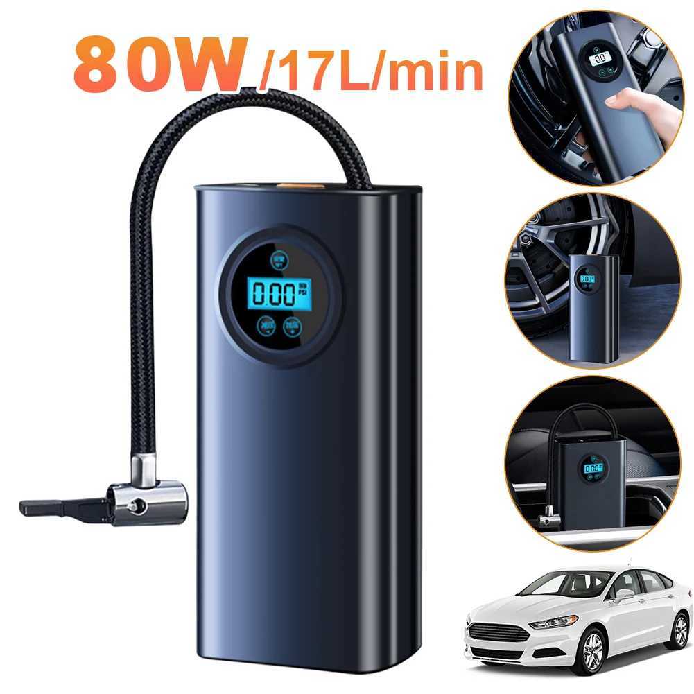 Electric air compressor rechargeable high-precision car tire inflator LCD display portable air pump O250331