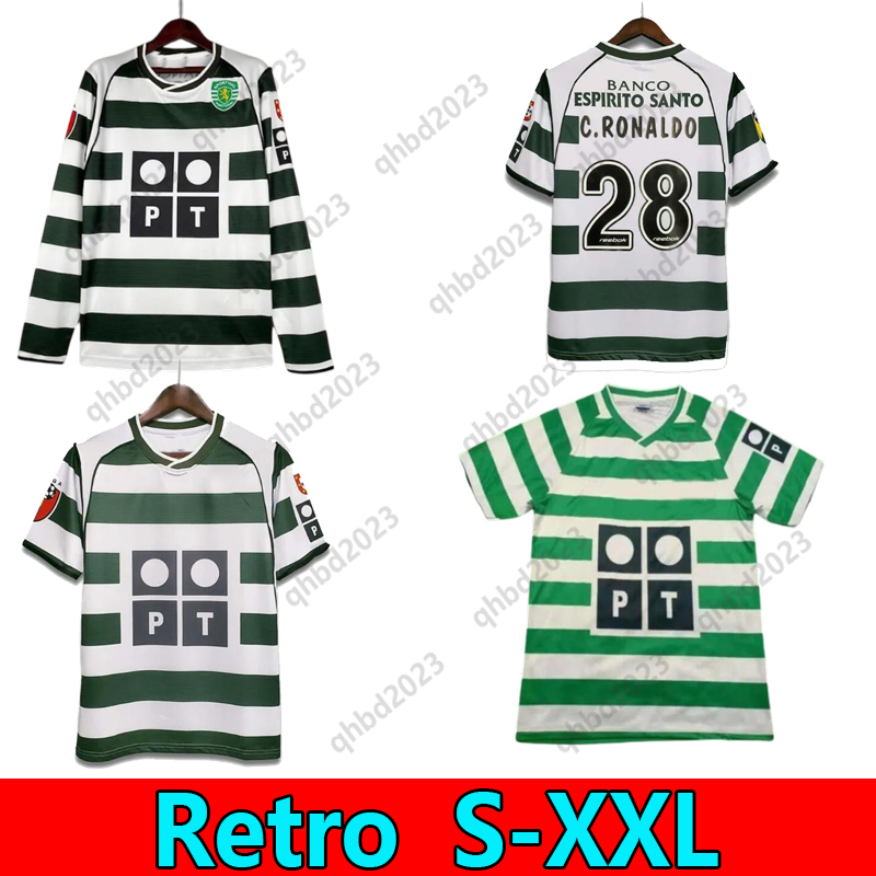 99 00 01 02 03 04 Lisboa retro soccer jerseys ronaldo Marius Niculae Joao Pinto 2001 2002 2003 2004 Lisbon Classic Niculae Vintage football shirts tops Sportings CP