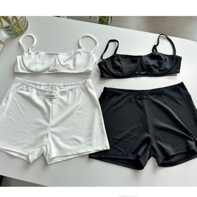 Designer Women Tank Underwear Luxury Sports Bra And Shorts Sets Casual Yoga Brief Set Split Summer Outfis