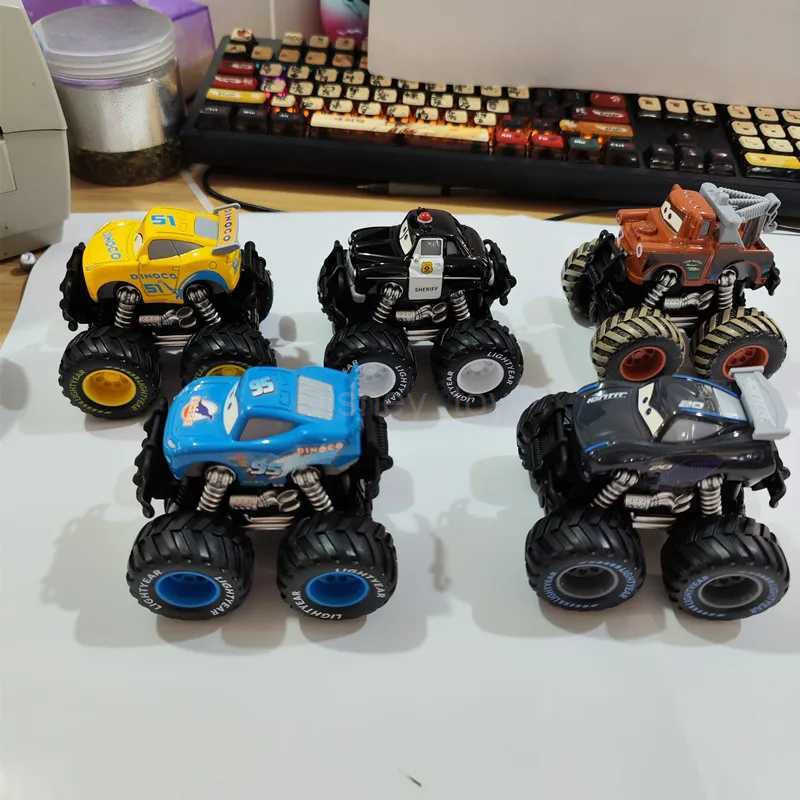 Disney Pixar Big Wheel Off Road Metal Car Lightning McQueen Sheriff Black Storm Jackson Cruz Toy Childrens Christmas Gift Y240331